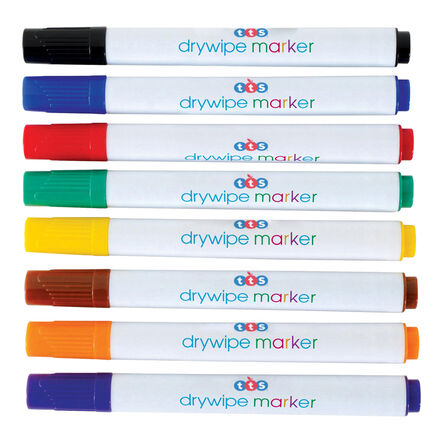 TTS Drywipe Markers Asstd Multicoloured 50pk  hi\-res