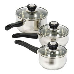 Vista Stainless Steel Saucepan 3pk  Vista Stainless Steel Saucepan 3pk  hi-res
