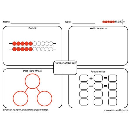 Rekenrek Practice Charts Early Number Sense Bundle  hi\-res