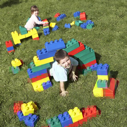 Jumbo Rainbow Building Bricks 84pk  hi\-res