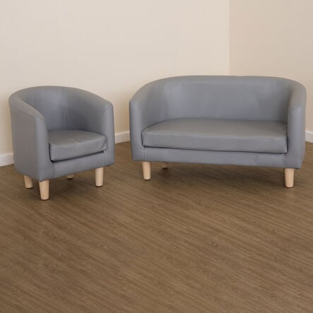 Geo Wipe Clean Antimicrobial Tub Seating Tub Sofa Grey  hi\-res