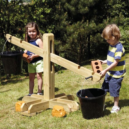TTS Giant Wooden Outdoor Learning Scales and Bucket Set  hi\-res