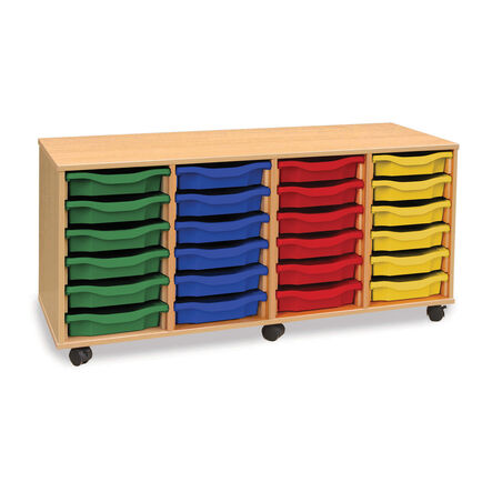 Mobile Storage Unit With 24 Shallow Trays 4x6  hi\-res