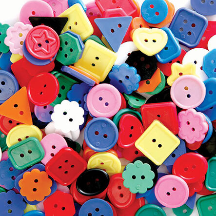 Large Brightly Coloured Craft Buttons 1lb Bag  hi\-res
