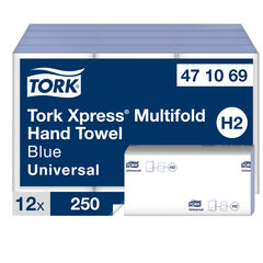 TORK&reg; Xpress Multifold Hand Towels 1 Ply Pack of 3000 Blue Blue hi-res
