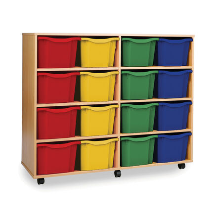Mobile Tray Storage Unit With 16 Deep Trays  hi\-res