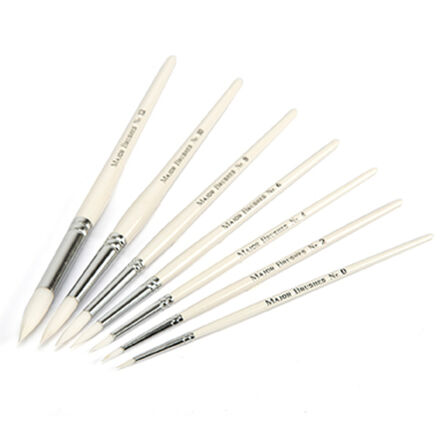 White Nylon Round Paint Brushes 60pk  hi\-res