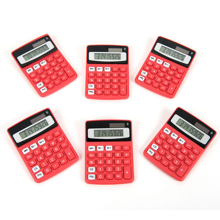 Big Button Coloured Calculators 6pk  hi\-res