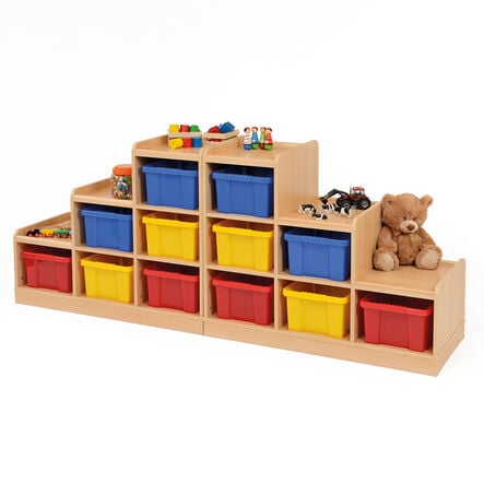 Wooden Tiered Tray Storage Unit  hi\-res