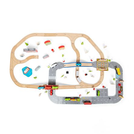 Small World Wooden Town Road and Rail Set  hi\-res