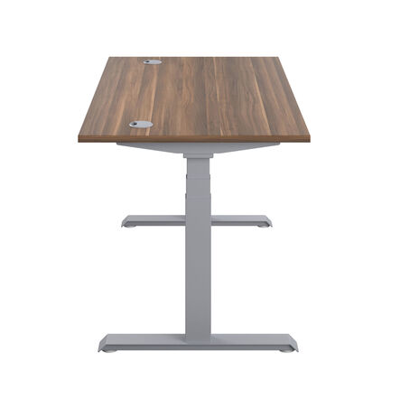 Height Adjustable Table Oak 1200x800x645 Silver Frame  hi\-res