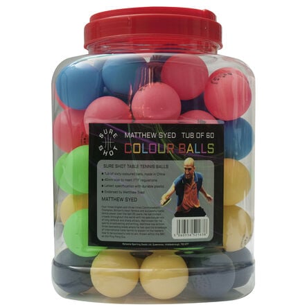 Matthew Syed Coloured Table Tennis Balls 60pk  hi\-res