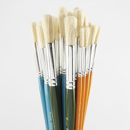 Assorted Round Short Hog Hair Paint Brushes 30pk  hi\-res