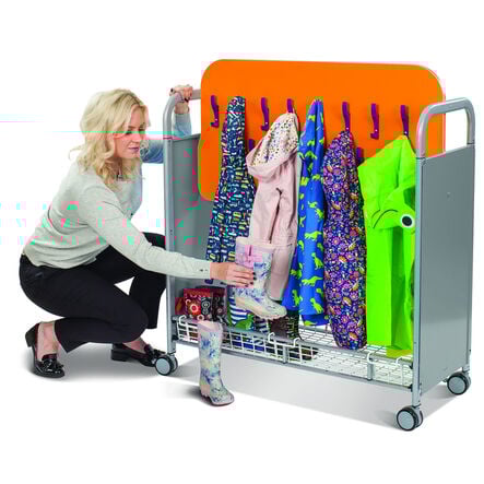Gratnells Mobile Cloakroom Trolley Silver  hi\-res