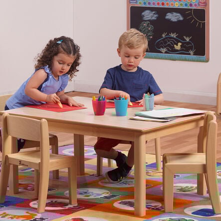 Millhouse Small Rectangular Table \x26 4 Beech Chairs  hi\-res