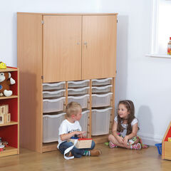 Mixed Size Tray and Cupboard Combination Unit  hi-res