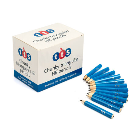 TTS Chunky HB Triangular Pencils 144pk Half length  hi\-res