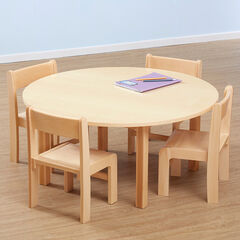 Beech Veneer Circular Table & Chairs  hi-res
