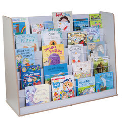 Wide Free Standing Book Display Unit Grey  hi-res