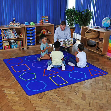Essentials Rainbow Geometric Carpet 2m x 2m  hi\-res