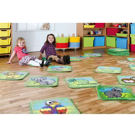 Zoo Animals Mini Placement Carpet Squares 30pk  hi\-res