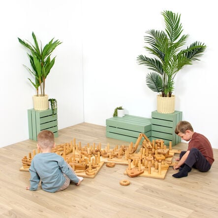 TTS Giant Wooden Stack \x26 Build Construction Set  hi\-res