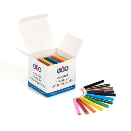 TTS Triangular Colouring Pencils 144pk Full Length  hi\-res