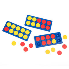 Plastic Ten Frame and Two Colour Counters 10pk  Plastic Ten Frame and Two Colour Counters 10pk  hi-res