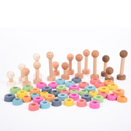 Small World Wooden Rainbow Community People 15pk  hi\-res