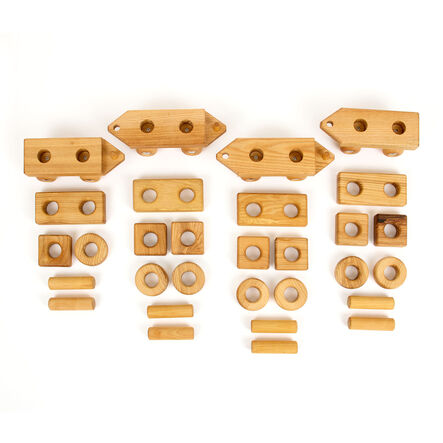 TTS Wooden Toddler Train with Building Blocks  hi\-res