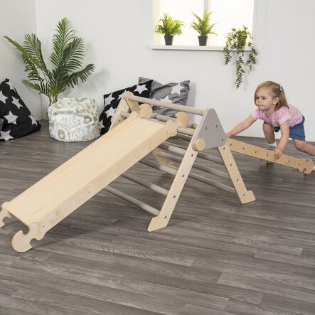 Pikler Inspired Climb \x26 Slide Nursery  hi\-res