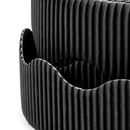 TTS Scalloped Fade Resist Corrugated Border Rolls Black 15m x 57mm Black hi\-res