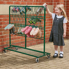 Green Double Sided Metal Wellie Rack Stand  Green Double Sided Metal Wellie Rack Stand  hi-res