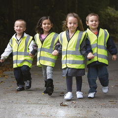 Dressing Up Construction High Vis Safety Vests 4pk  Dressing Up Construction High Vis Safety Vests 4pk  hi-res