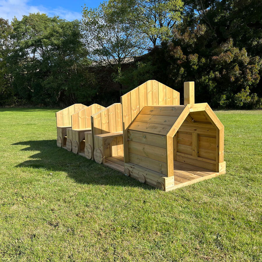 Large Outdoor Wooden Timber Train