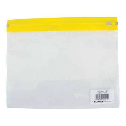 Flipfile Plastic Zip Wallets A5 25pk Yellow Yellow hi\-res