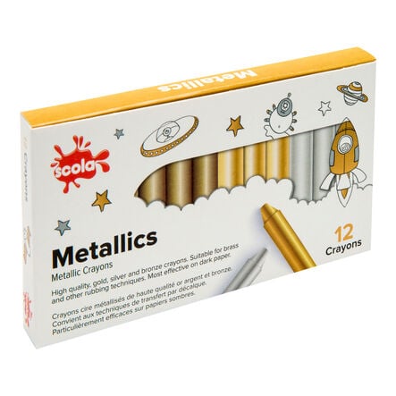Metallic Crayons Assorted 12pk  hi\-res