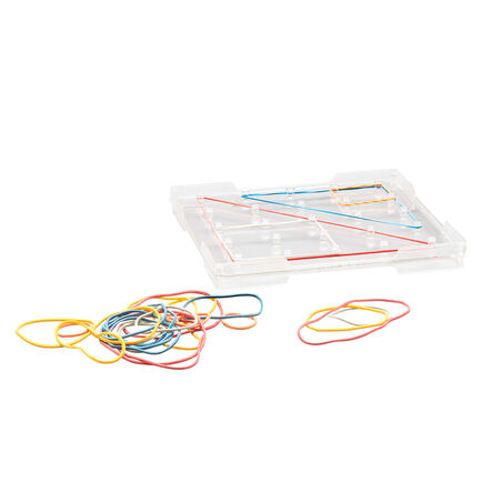 RE\-Plastic® Stackable Small Transparent Geoboard \- 6pk  hi\-res