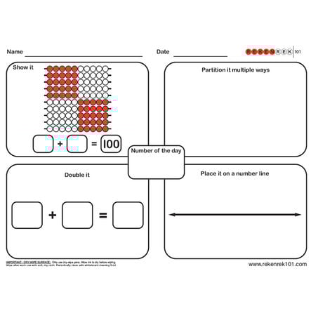Rekenrek Practice Charts \- Numbers to 100 Pack 2  hi\-res
