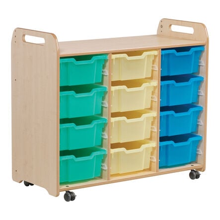 3 Column Tray Storage inc 15 Deep Translucent Trays  hi\-res