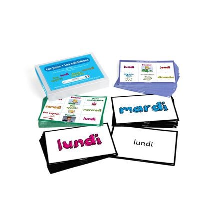 TTS French Days \x26 Greetings Vocabulary Activity Cards  hi\-res