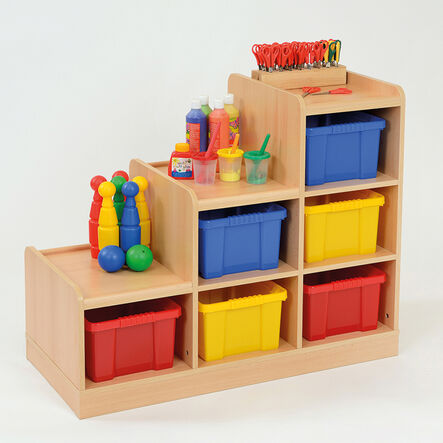 Wooden Tiered Tray Storage Unit  hi\-res