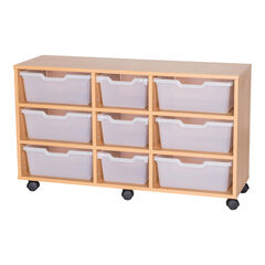 Assorted Cubby Tray Storage: 3 Tier with 9 Trays  hi-res