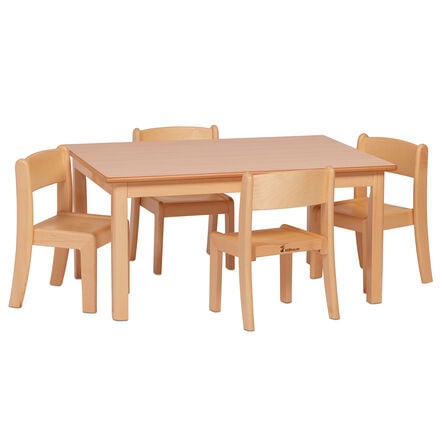 Millhouse Small Rectangular Table \x26 4 Beech Chairs  hi\-res
