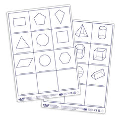 Dry Erase 2D And 3D Shape Double-Sided Boards A4 30pk  Dry Erase 2D And 3D Shape Double-Sided Boards A4 30pk  hi-res
