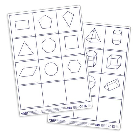 Dry Erase Pupils\' 2D And 3D Shape Double\-Sided Boards (30pk)  hi\-res