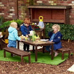 Modern Living Outdoor Table with Benches  Modern Living Outdoor Table with Benches  hi-res