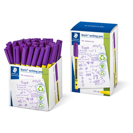 STAEDTLER Noris 307 Handwriting Pens Blue 100pk  hi\-res