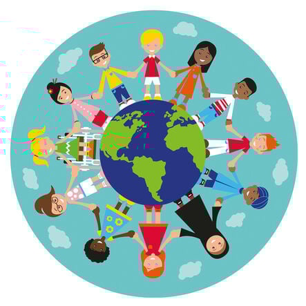 Children Around the World Circular Rug  hi\-res