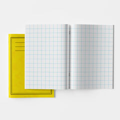 A4 Exercise Book 20mm Squares 64pg Yellow 50pk  hi-res